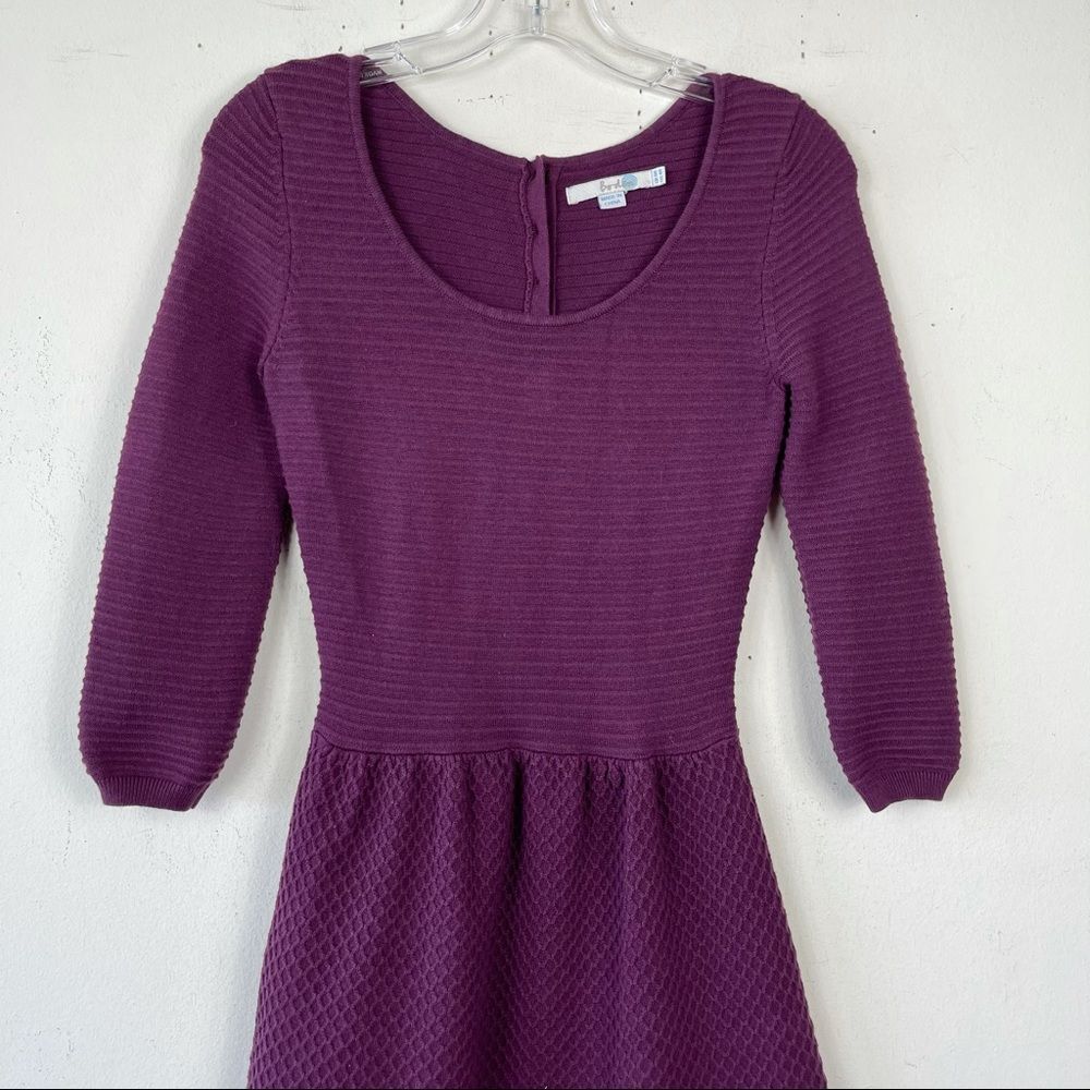 Boden libby textured sweater knit dress 4 purple plum warm fall preppy Wh552 - Picture 14 of 16